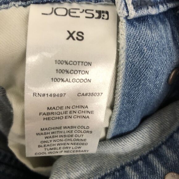 Joe’s Denim Overalls Size Extra Small Captivate Wide Leg Cropped Raw Hem - Picture 9 of 9